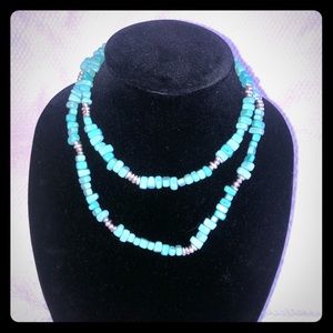 Natural blue stone necklace